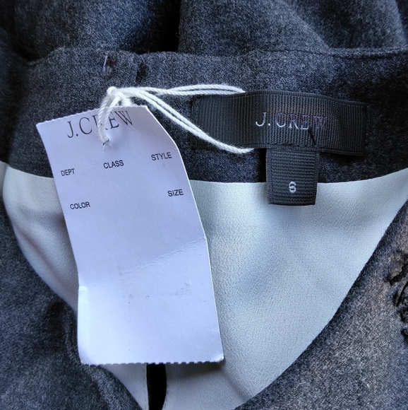 J. Crew Gray Layered Peplum Style Lace Detail Blouse Size 6 NWT - Picture 7 of 7